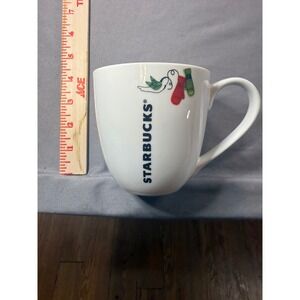 Starbucks 2011 Holiday Mittens Bird White Ceramic Coffee Mug 13oz Cup